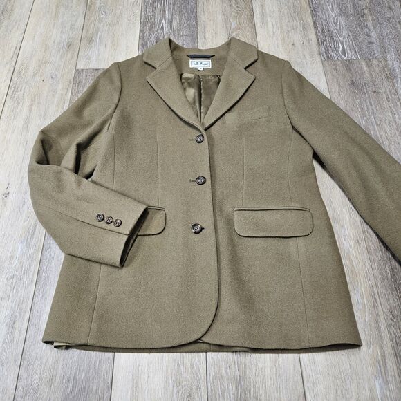 L.L. Bean Jackets & Blazers - LL Bean Vintage Wool Cashmere Blend Blazer Jacket Camel Tan Brown Women’s 6